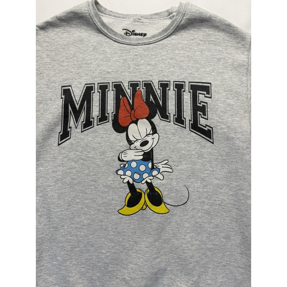 Disney Minnie Mouse sweatshirt Small Gray Pullover crewneck cute graphic vintage - Picture 6 of 8